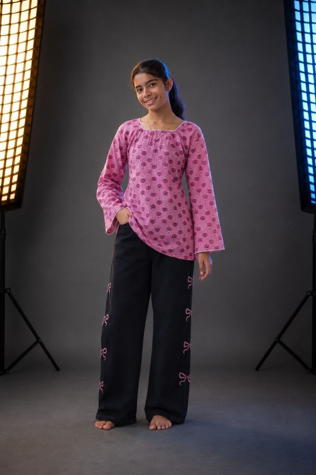 Girls Jeans short kurti combo