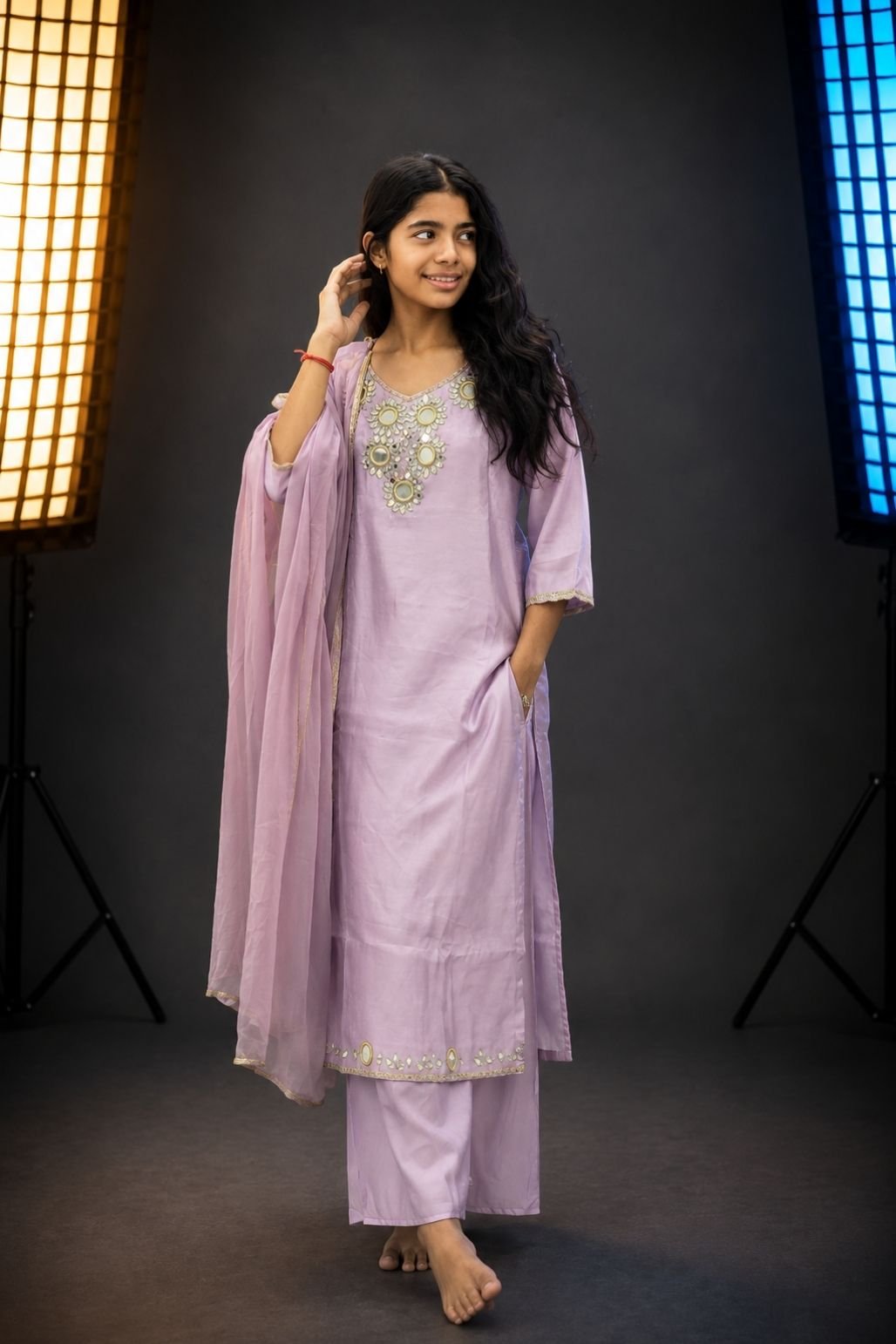Women’s Plain Cape Kaftan (Purple)