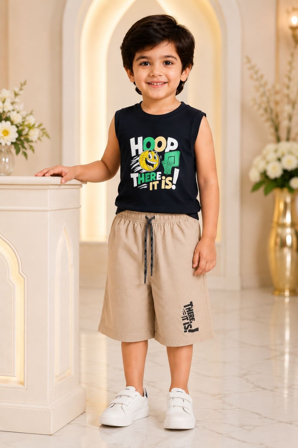 Kids Graphic Print T-Shirt & Shorts Set