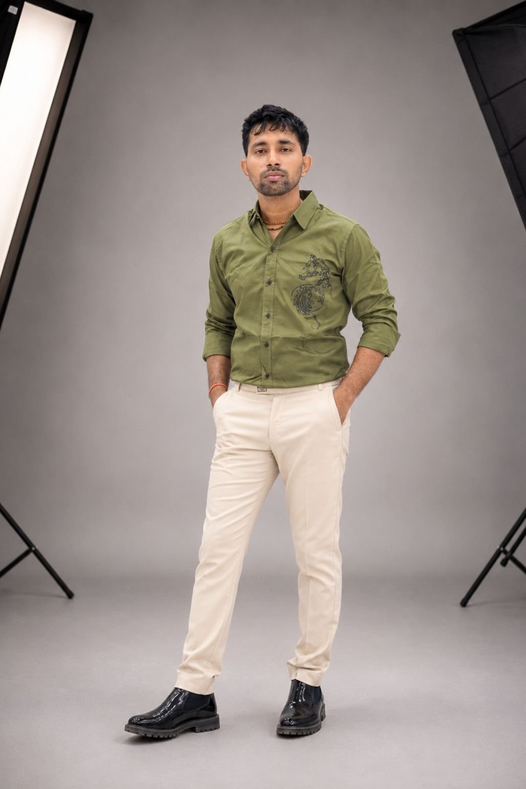 Men’s Solid Full-Sleeve Casual Shirt