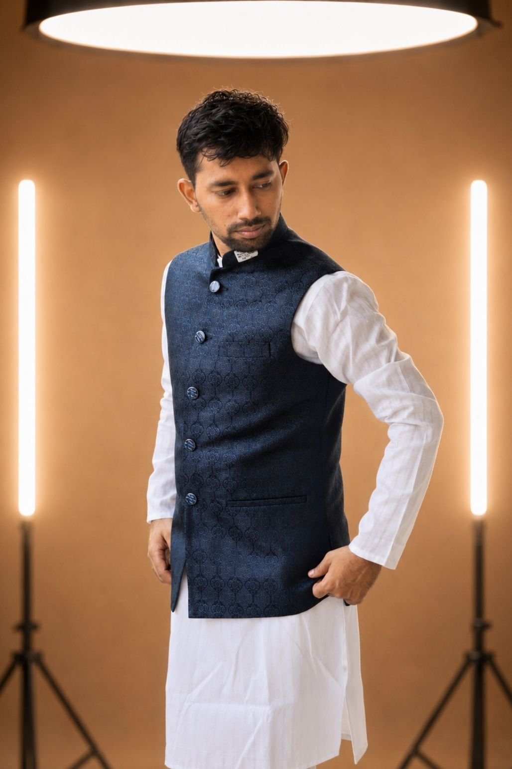 Royal Blue Textured Koti