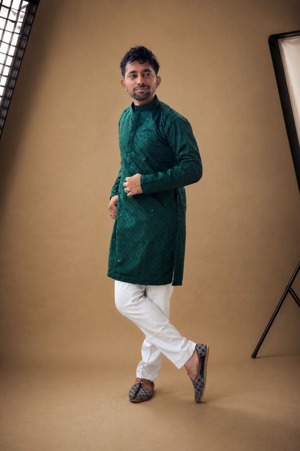 Deep Green Kurta for man's