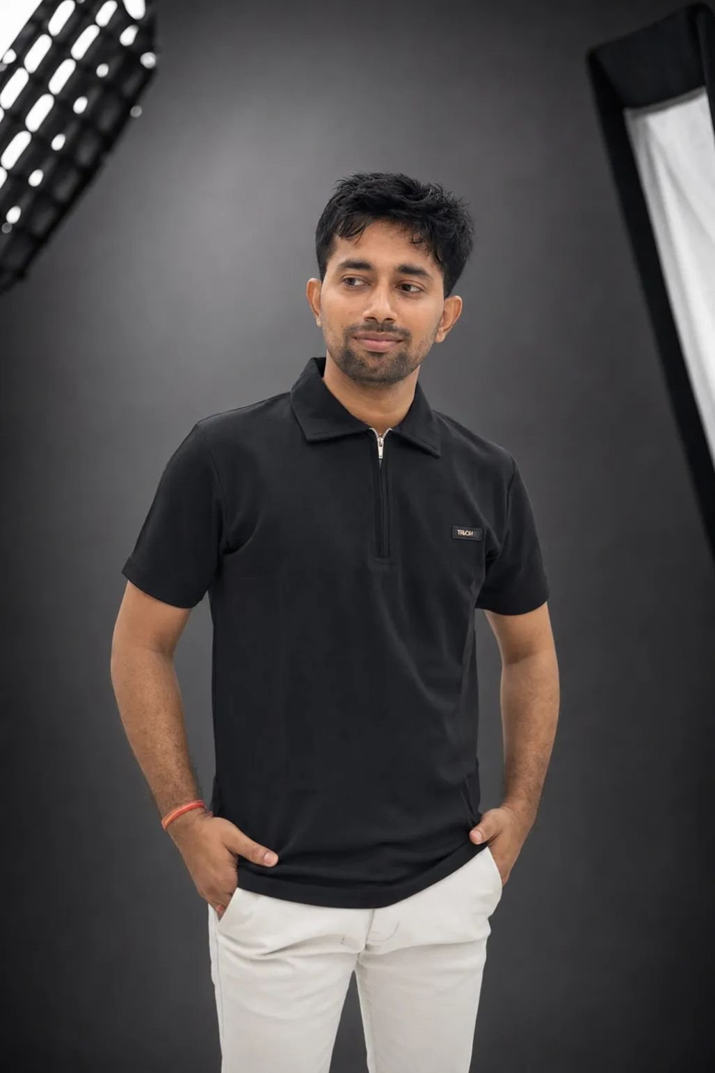 Men’s Solid Polo T-Shirt (Black)