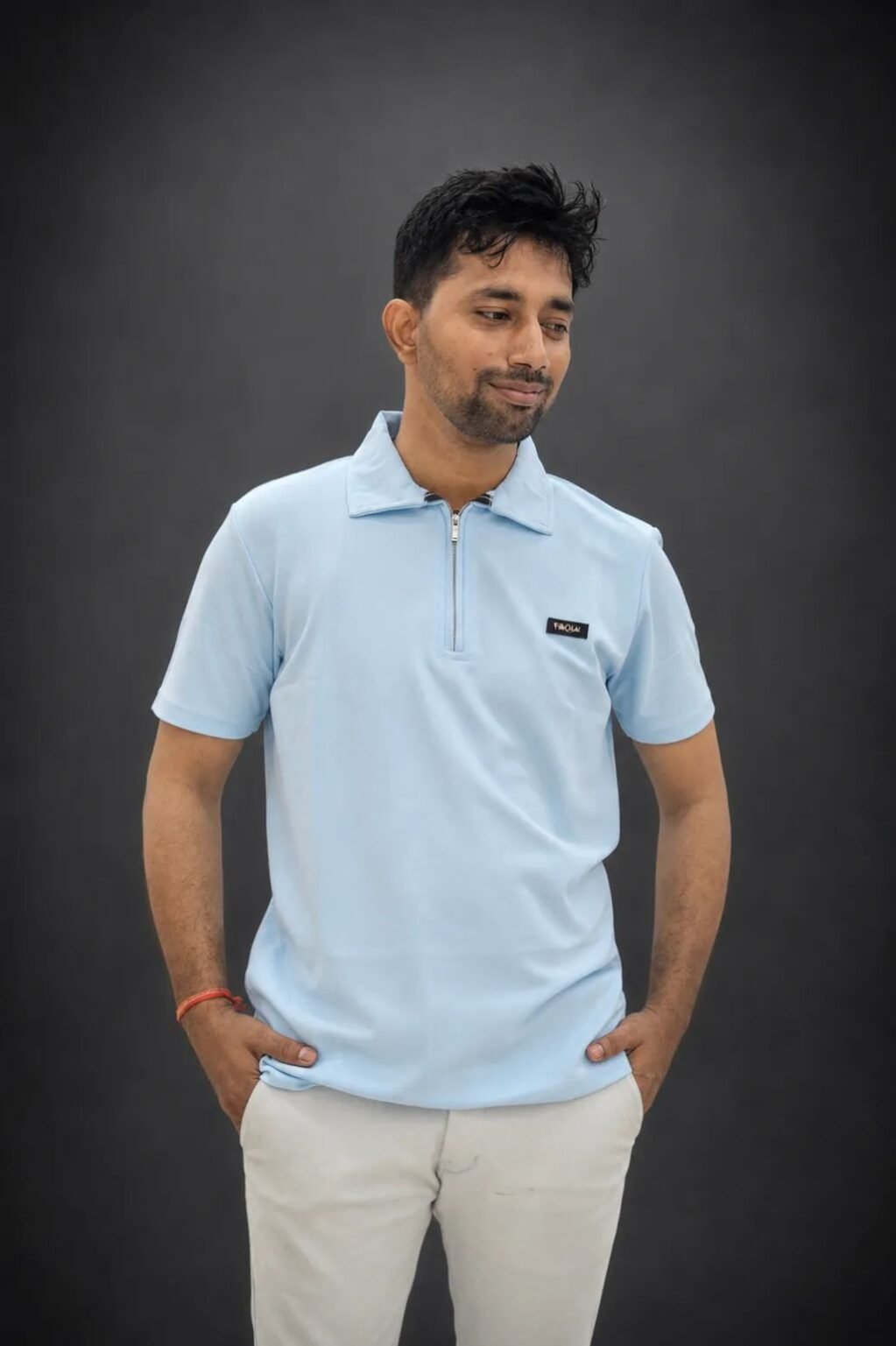 Men’s Solid Polo T-Shirt (sky blue)