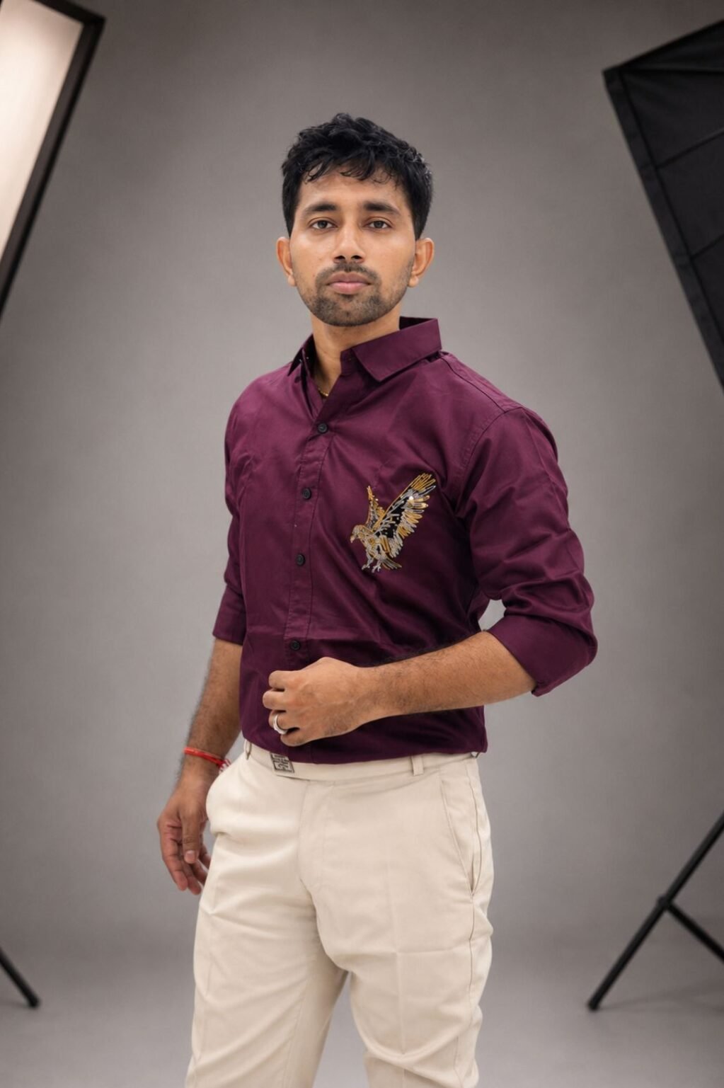 Men's Solid Full-Sleeve Casual Shirt