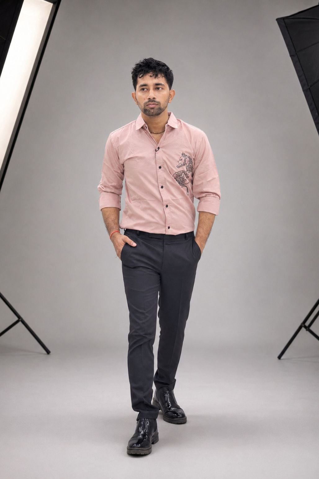 Peach Light pink shirt for man’s