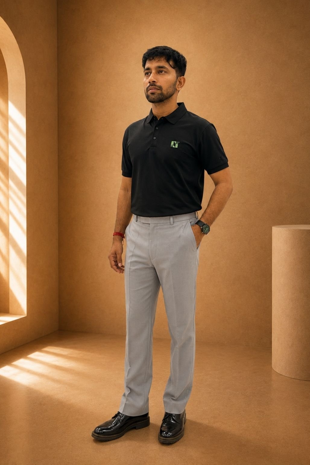 Men’s Solid Polo T-Shirt (Black)