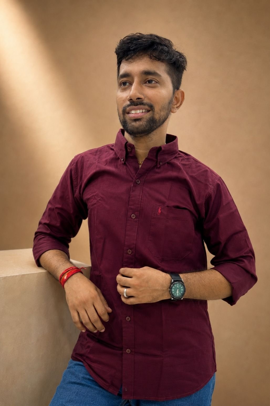 Men’s Plain casual shirt (Maroon)