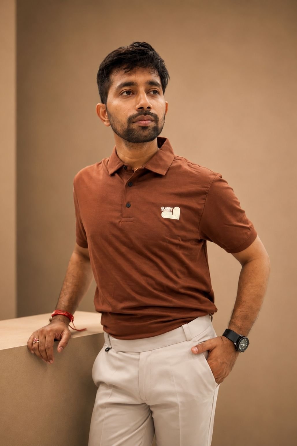Men’s Polo Casual T-shirt (Brown)