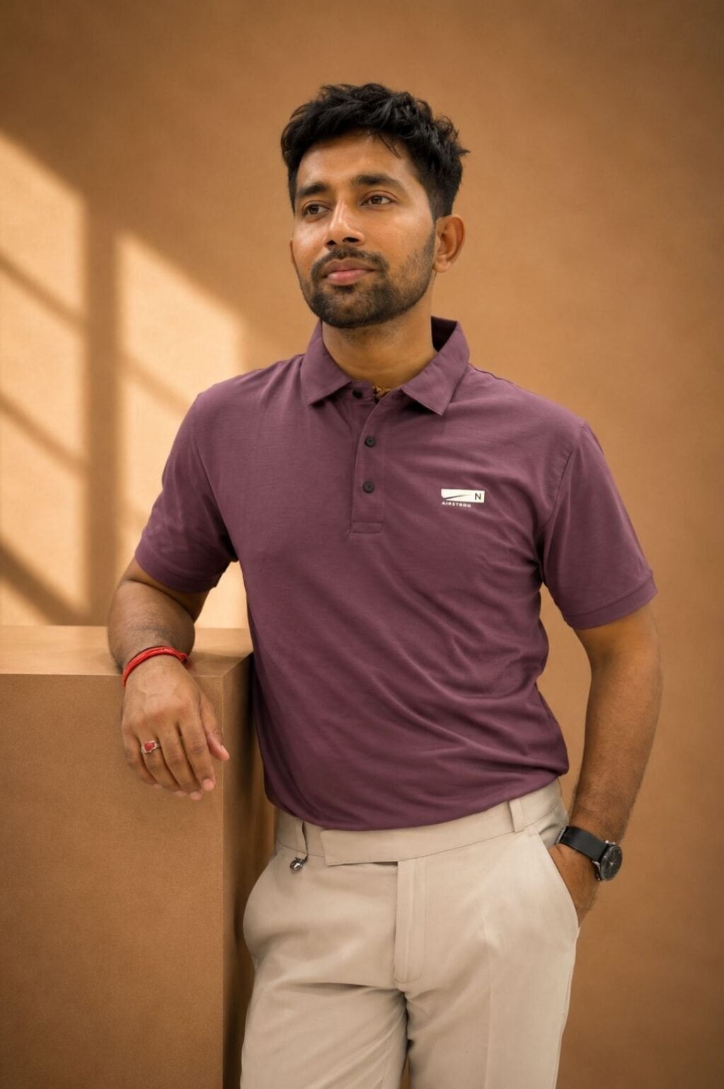 Men's Printed Casual Shirt (White)