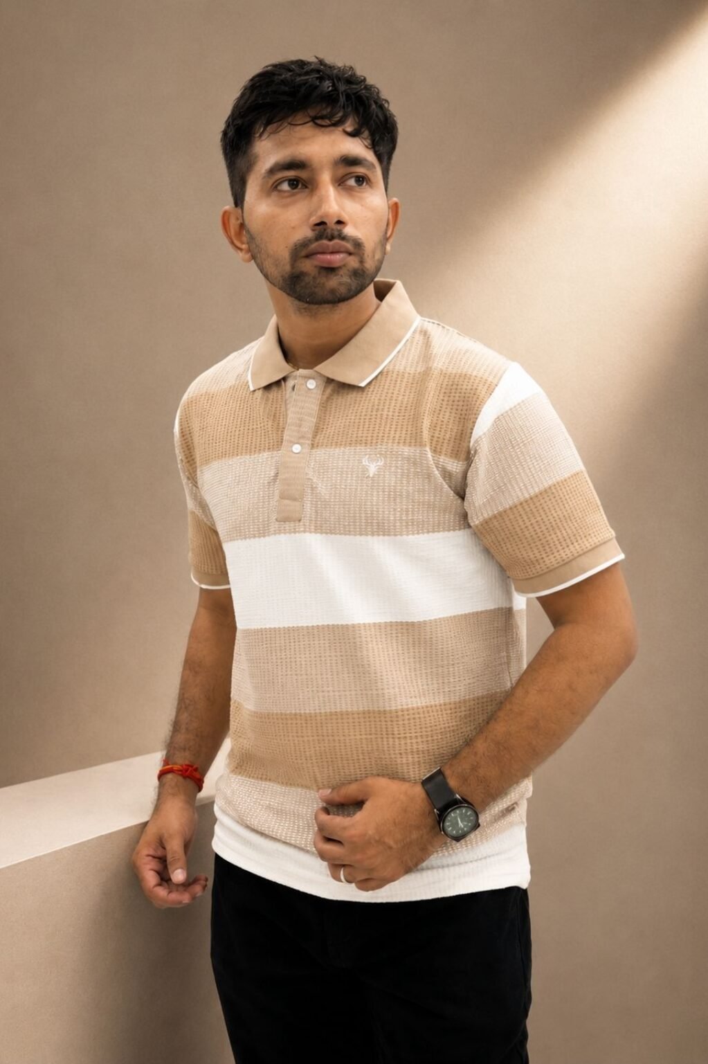 Men's Striped T-shirt Orange