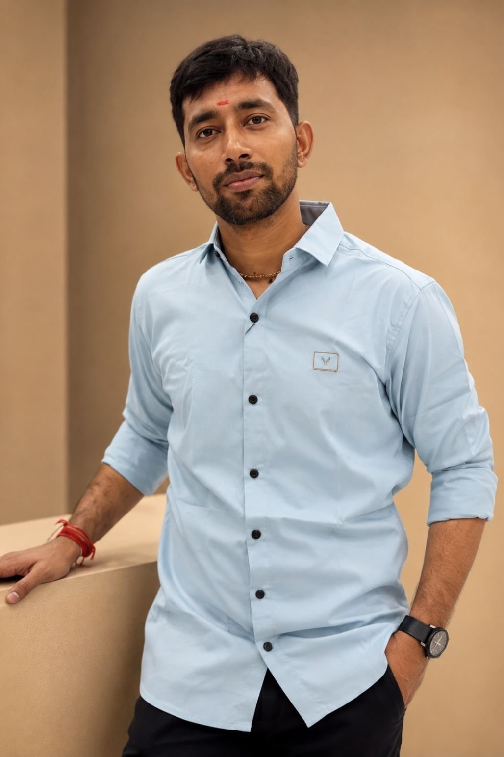 Men’s Plain Casual shirt (Sky)