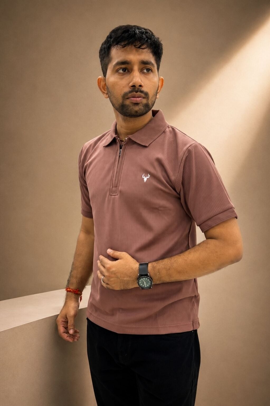 Men's dark pink T-shirt