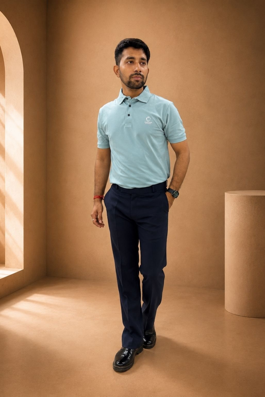 Men’s Polo Plain T-shirt (sky)