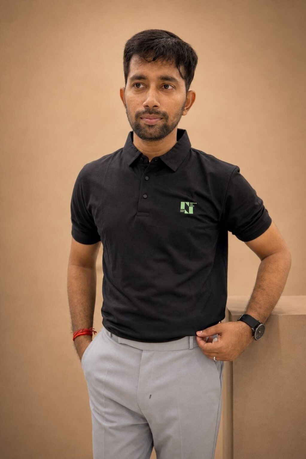 Men's Black Polo T-shirt