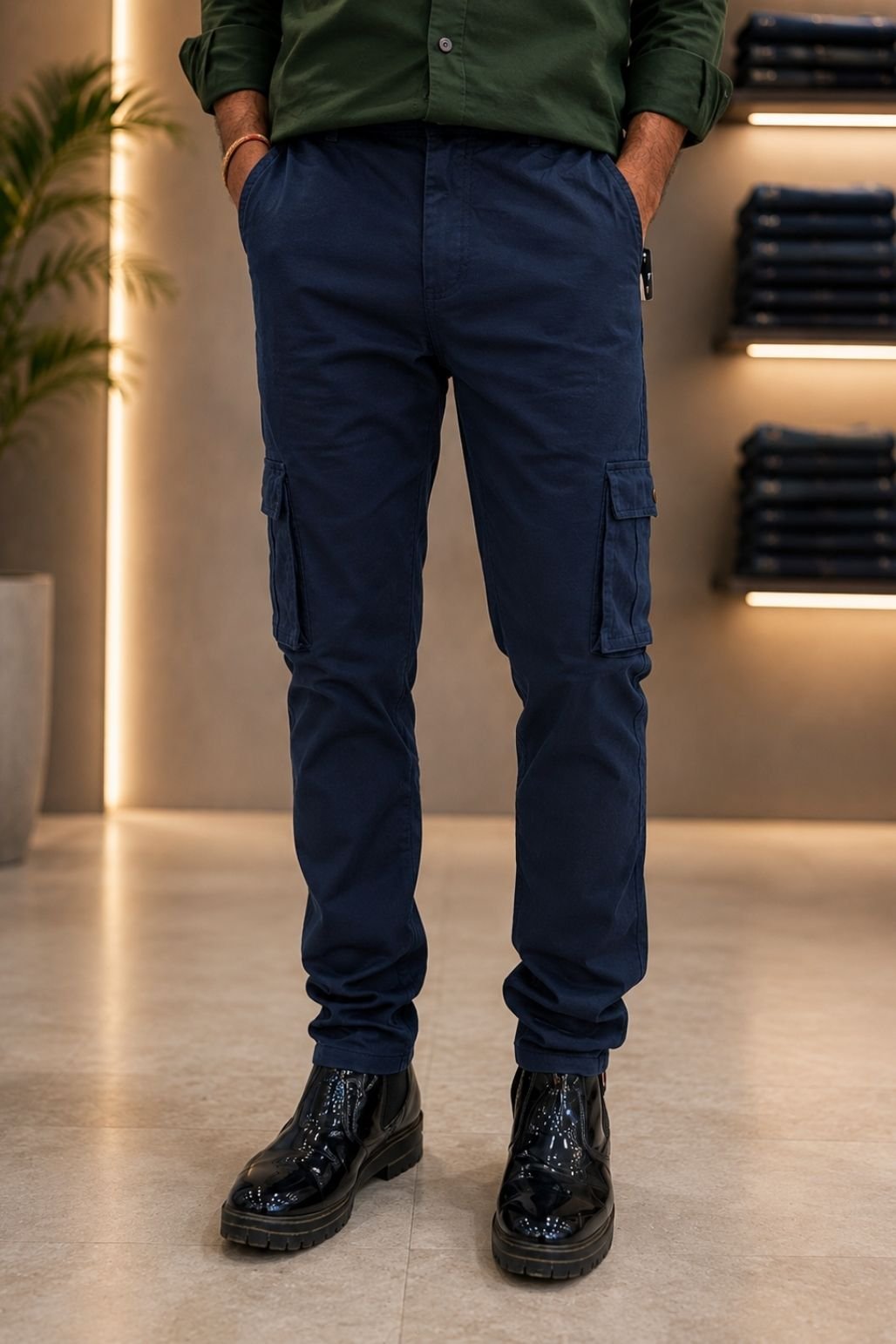 Men’s Casual Trousers (Navy Blue)