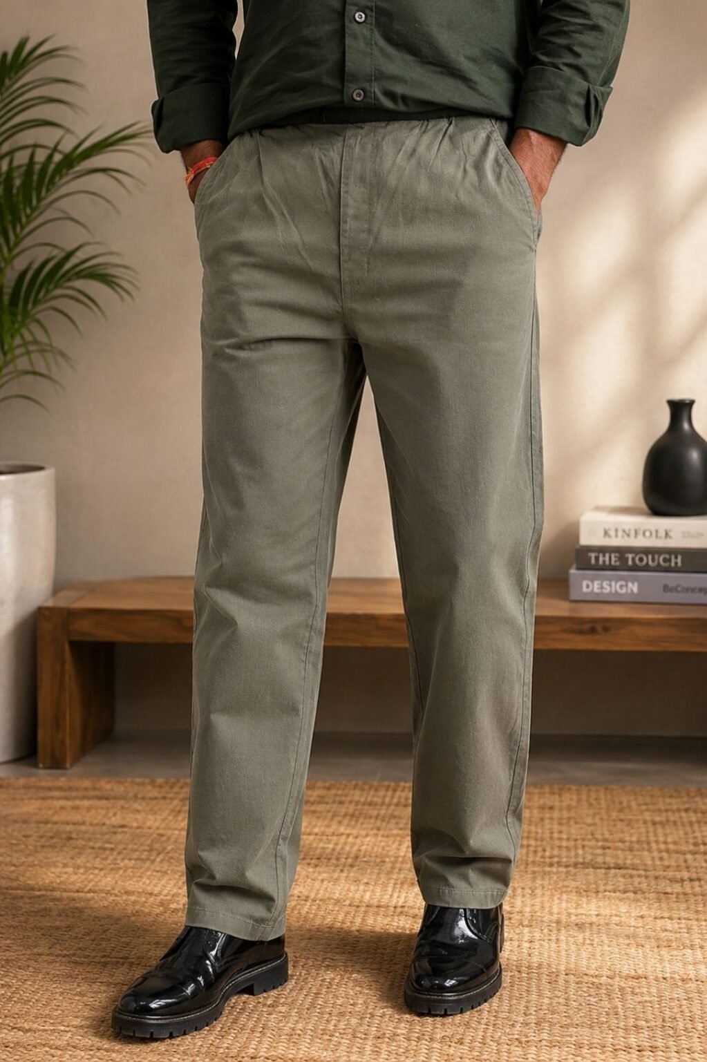 Men's Casual Trousers (Sage Green)