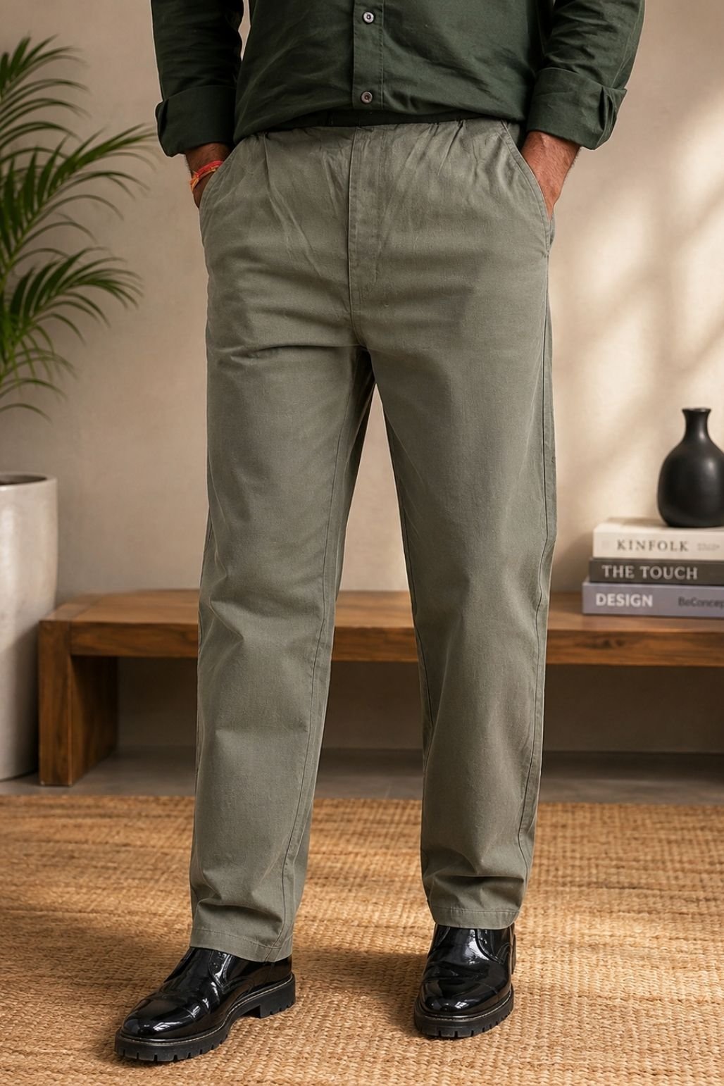 Men’s Casual Trousers (Sage Green)