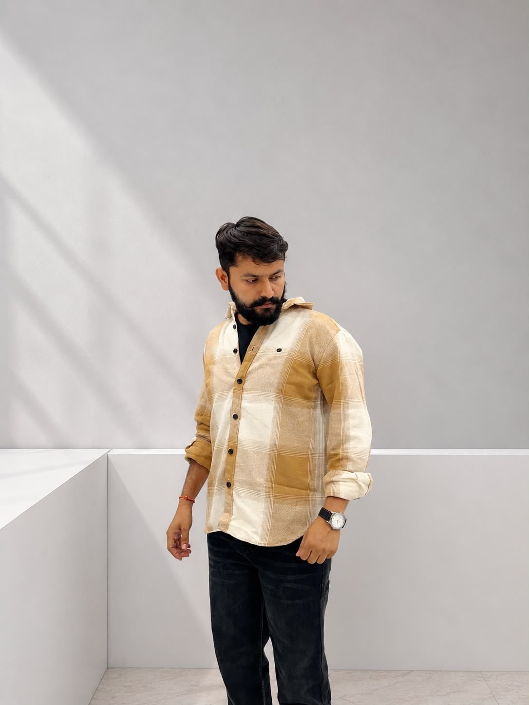 Men’s Box code casual shirt (Musturd)