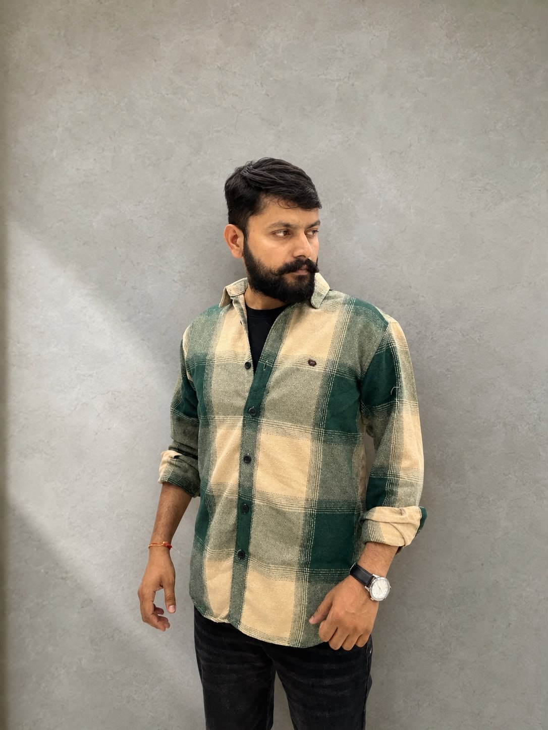 Men’s Box code casual shirt (Green)